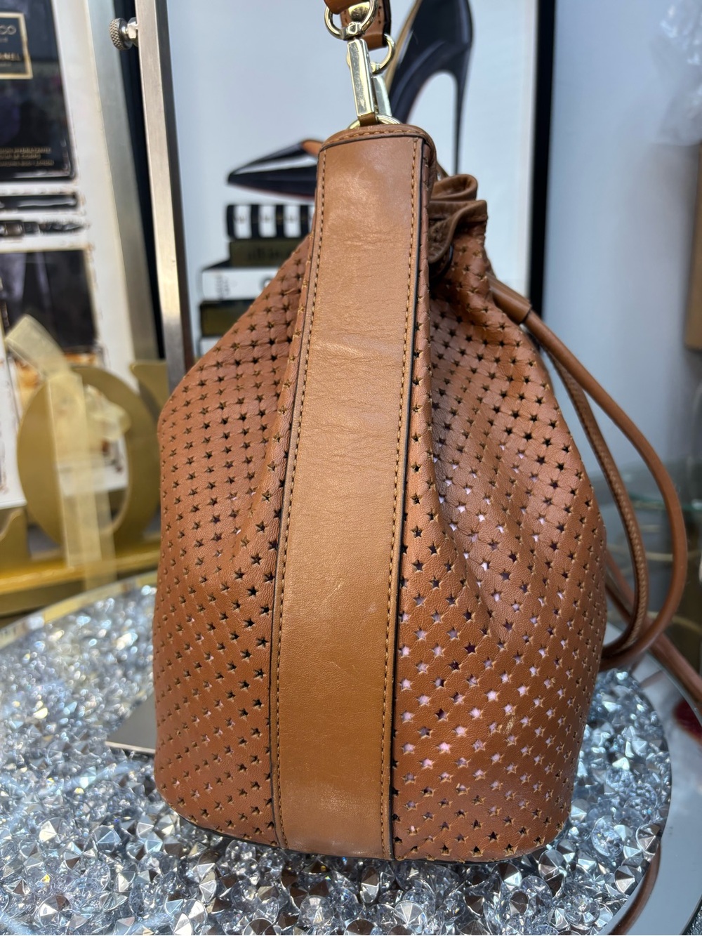 Rebecca Minkoff brown calf leather bucket bag GUC - Picture 7 of 14